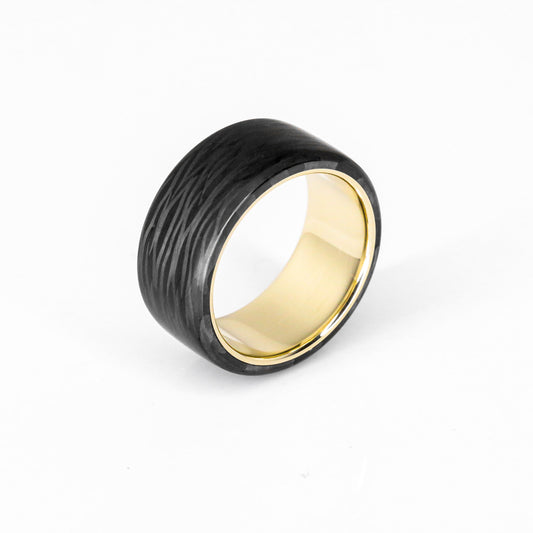 The Baller - Gold and Carbon Fiber Ring