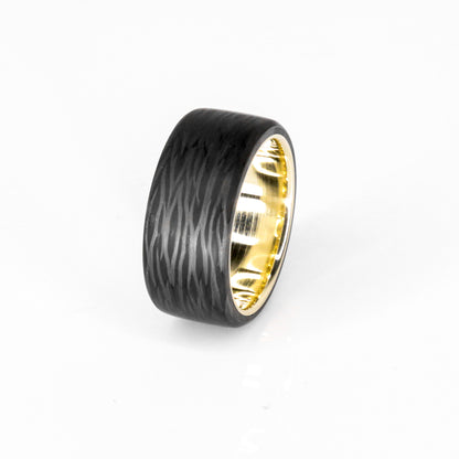 The Baller - Gold and Carbon Fiber Ring