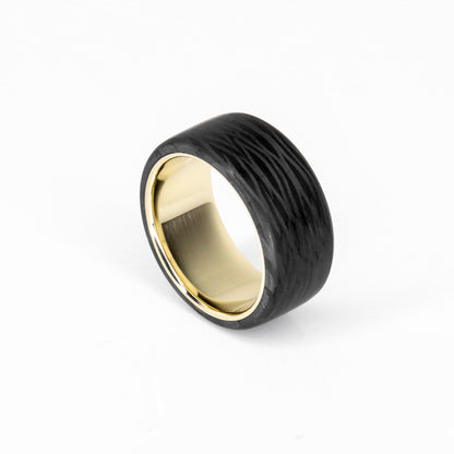 The Baller - Gold and Carbon Fiber Ring