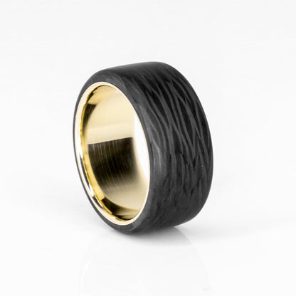 The Baller - Gold and Carbon Fiber Ring