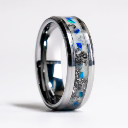 Reverie - Meteorite, Blue Opal in Tungsten