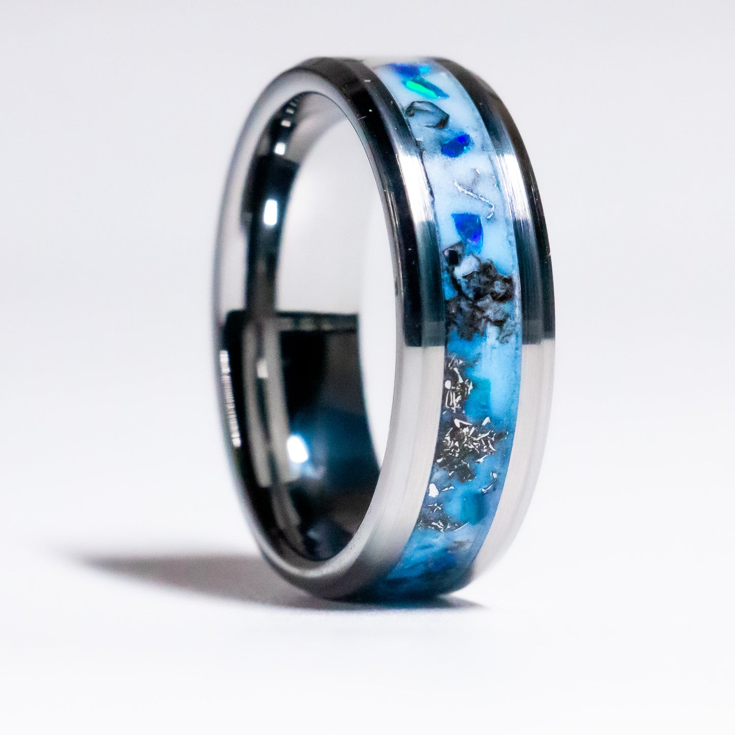 Reverie - Meteorite, Blue Opal in Tungsten