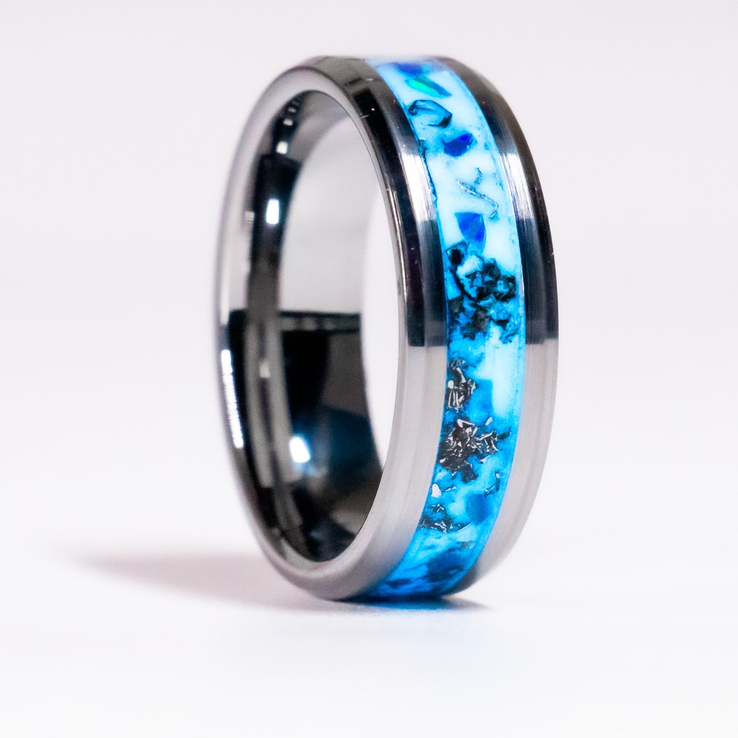 Reverie - Meteorite, Blue Opal in Tungsten