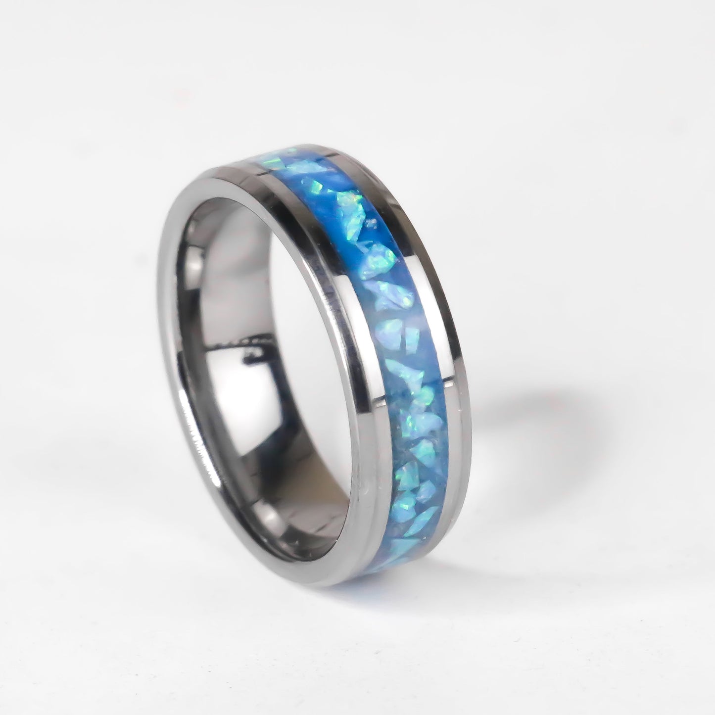 The Alpine Glacier - Tungsten Opal Ring