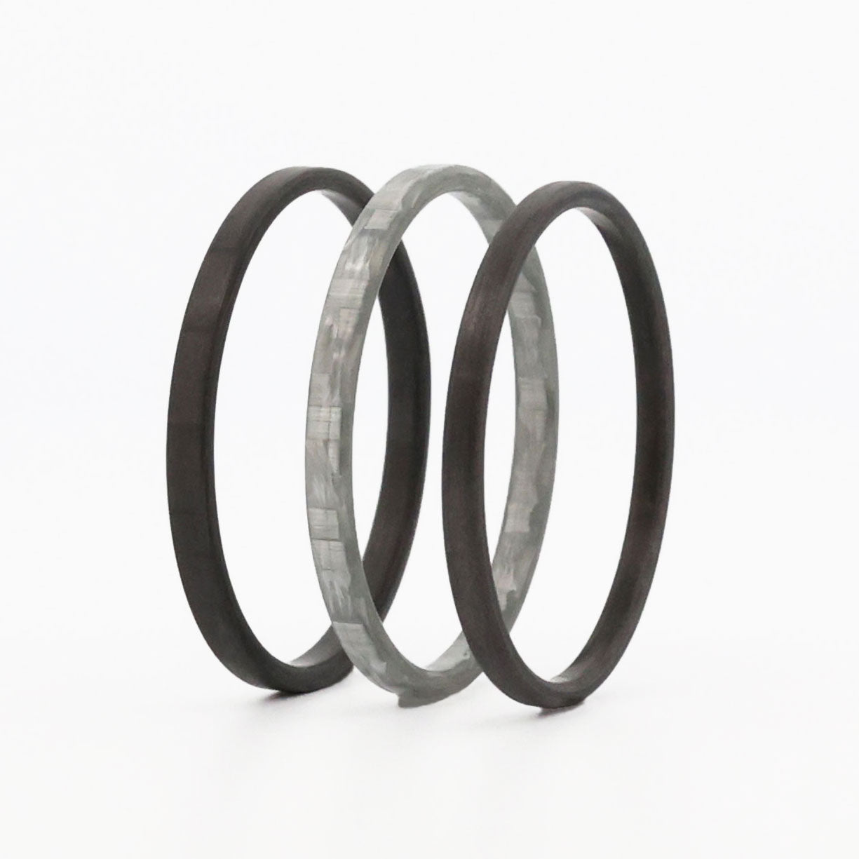 American Racer Rings Stackable Rings, Carbon Fiber Racer, Quicksilver, and Bullet Carbon ...