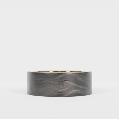 The Gentleman - Matte forged carbon on 14K gold