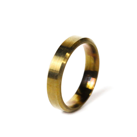 Bronze Anodized Titanium Beveled Ring
