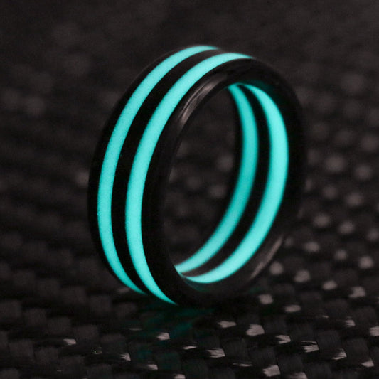 Carbon and Dual Luminescent Stripe Ring